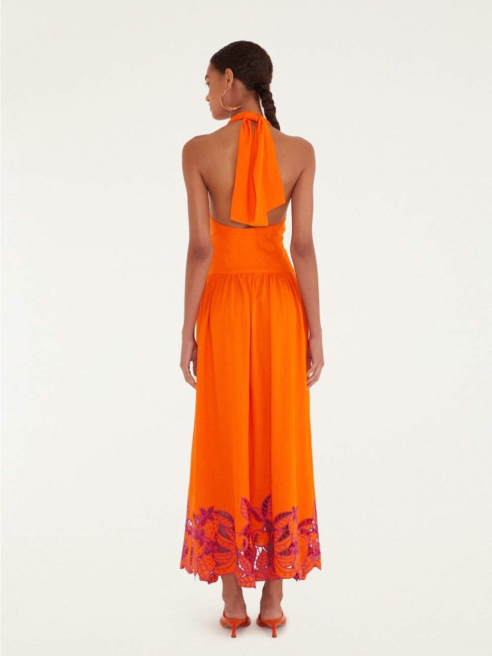 FARM Rio Orange Fruit Richelieu Artisanal Maxi Dress - Picture 3 of 3